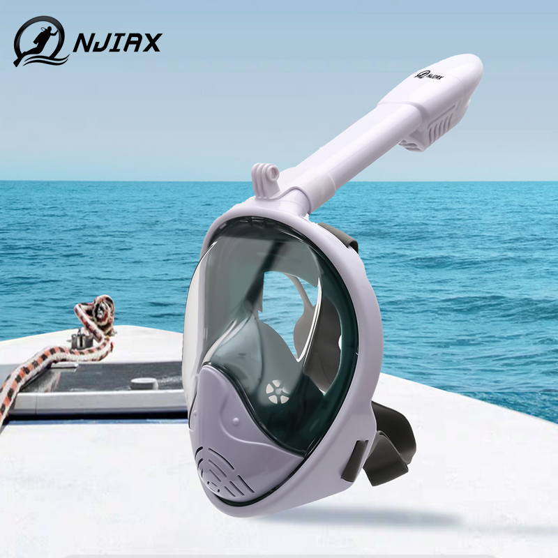 NJIAX Diving Mask Full Face Snorkeling Triple Pao Myopia full dry type Aspirator Adult Children Swimming Goggles Equip-Taobao