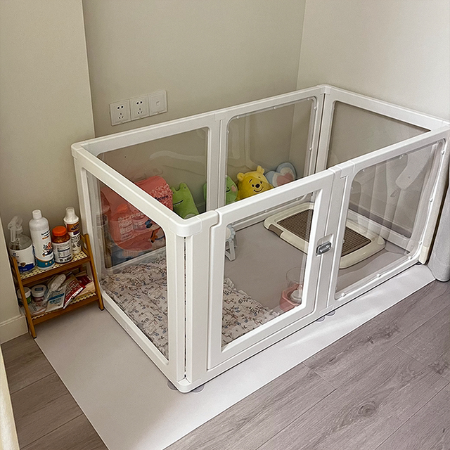 Pet Fence Transparent Acrylic Dog Fence Indoor Splicing Isolation Dog Barrier Dog Cage Anti-Escape Small Dogs