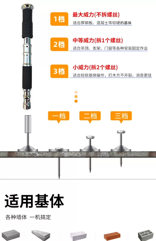 Trần hiện vật tất cả trong một móng tay bắn súng bắn đinh đặc biệt móng tay lớn và nhỏ phổ giảm thanh súng bắn đinh lắp đặt súng bắn đinh cố định máy bắn đinh ốc vít bê tông máy bắn đinh be tông dùng điện 220v