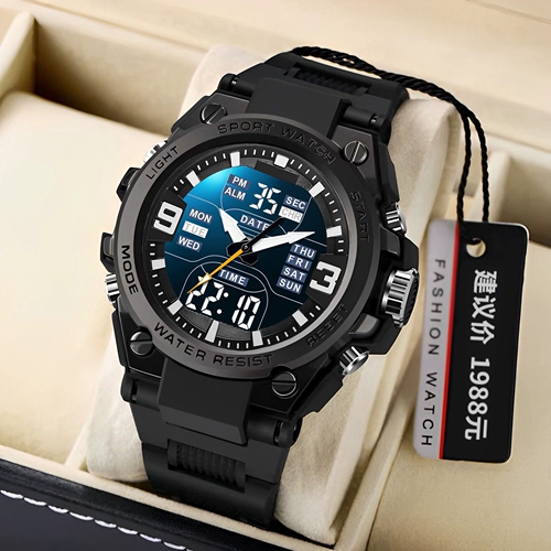 Электронные универсальные модные водонепроницаемые дорожные мужские часы, для средней школы
