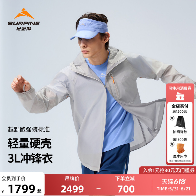 Surpine Matsuno Pai Lightweight Waterproof, Wear-Resistant, Breathable Mountaineering, Hiking, Cross-Country Running Colorful Softshell Jacket for Men