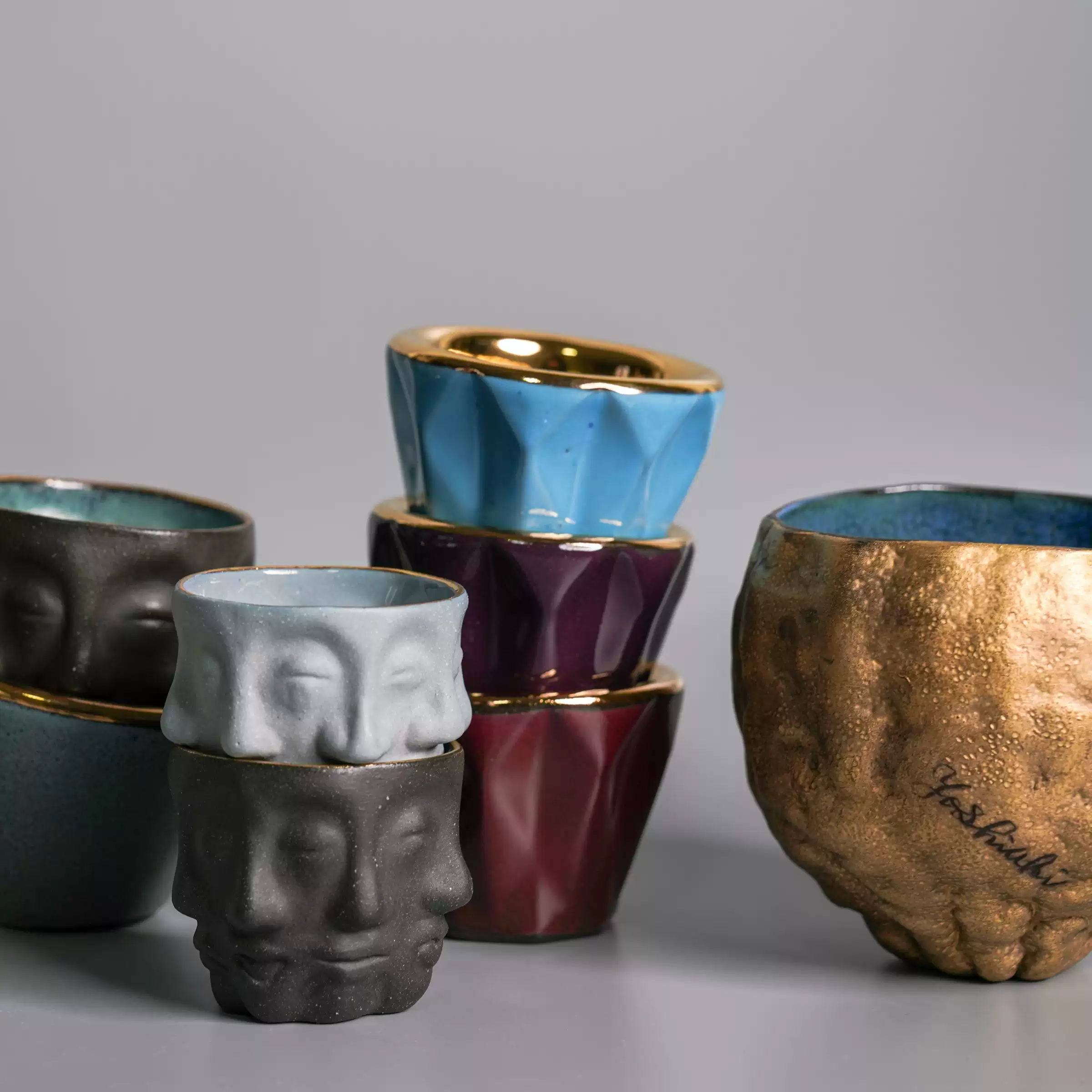 今村能章濃縮咖啡杯60ml 金釉陶瓷日本作家器皿