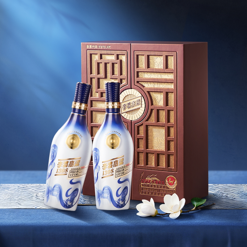 新品未開栓　李渡高粱(りとこうりょう) 1308 中国白酒 500ml箱＆袋付き 李渡高粱1308 马到功成双支礼盒元窖香500ML*2/盒50.8度白酒评价- 淘宝网