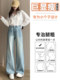 Retro high-waisted wide-leg jeans for women 2026 spring and summer 150 slim straight-leg slightly flared pants for small people xs