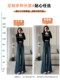 2025 new autumn retro bootcut jeans for women, high-waisted, slimming, big-footed, flared pants 150cm taller
