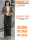 2025 Autumn and Winter New Retro American Leopard Print Jeans Women's Small High Waist Straight Wide Leg Pants Showing Tall Pants
