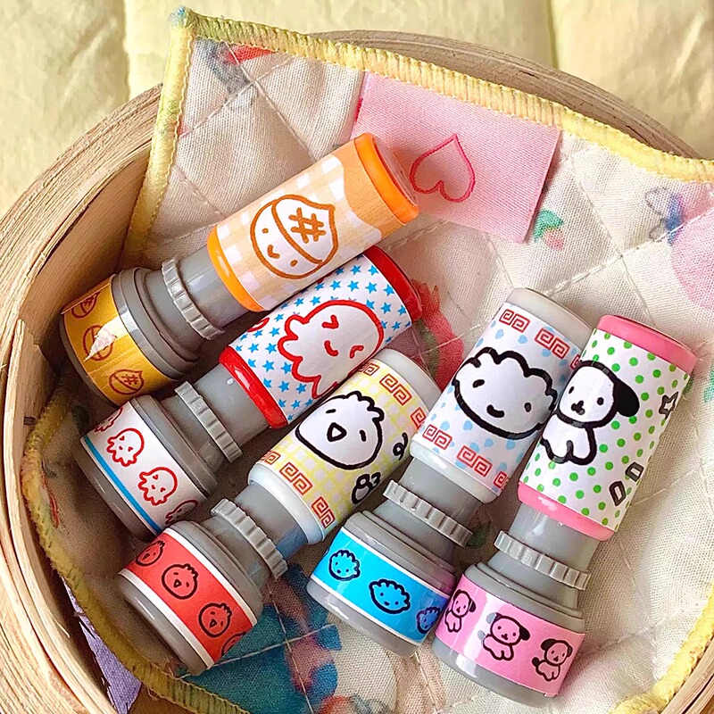 Cute Little Animal Mini Light-Sensitive Stamps Creative Daily Food Mood Check-In Journal DIY Journal Materials Cute Little Animal Mini Light-Sensitive Stamps Creative Daily Food Mood Check-In Journal DIY Journal Materials