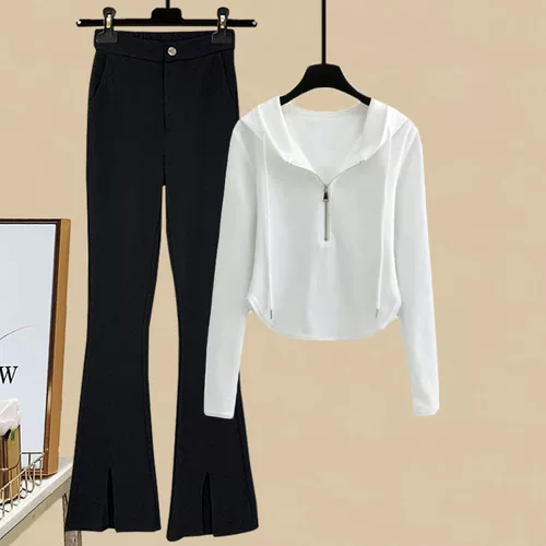 Осенний комплект, толстовка с капюшоном для отдыха, большой размер, подходит для полных девушек