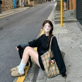 Модная универсальная толстовка для отдыха, мини-юбка, комплект, осенняя