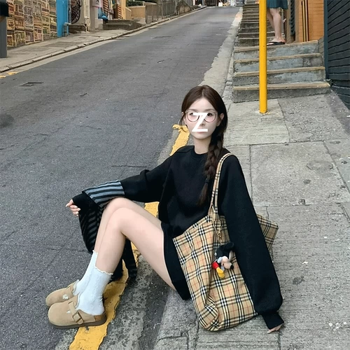 Модная универсальная толстовка для отдыха, мини-юбка, комплект, осенняя