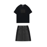 Летняя модная джинсовая юбка, комплект, большой размер, в западном стиле, изысканный стиль