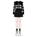 Осенний комплект, трикотажная кукла, свитер, юбка в складку, размер, 2025 года, новая коллекция, в корейском стиле