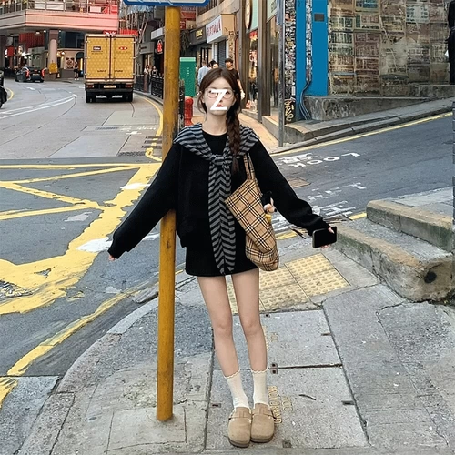 Модная универсальная толстовка для отдыха, мини-юбка, комплект, осенняя