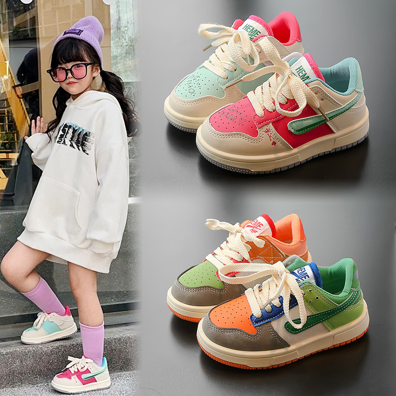 British Dgkp Girls' Sneakers Children's Shoes 2026 Spring and Autumn New Breathable Fashionable Mandarin Duck Shoes Versatile Soft Sole