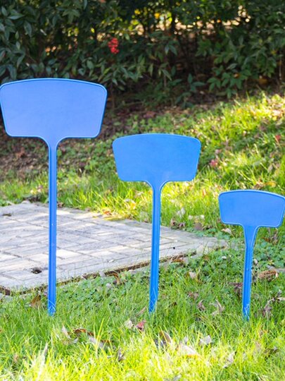 Señal de inserción de terreno de jardinería de superficie, más etiqueta de superficie, etiqueta de inserción de terreno de plantación de campo, señal de identificación de etiqueta suculenta, etiqueta grande, señal de inserción de terreno de siembra suculenta blanca y amarilla grande, señal de identificación de campo de plástico