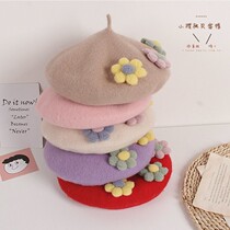Small Princess Berehat Children Girl Girl Baby Girl Hat Autumn Winter Cute Super Cute 100 Hitch Wool Hat Kid