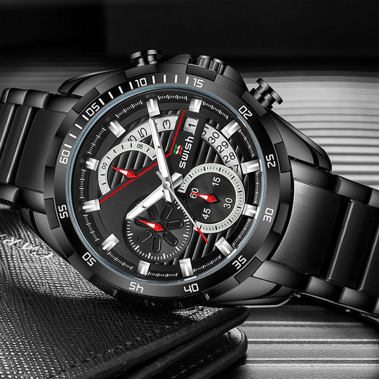 2022高端新款钢带商务防水手表男士时尚腕表 工厂石英表