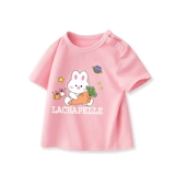 Детская летняя одежда, хлопковая милая футболка, короткий рукав, круглый воротник