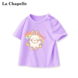 Детская летняя одежда, хлопковая милая футболка, короткий рукав, круглый воротник