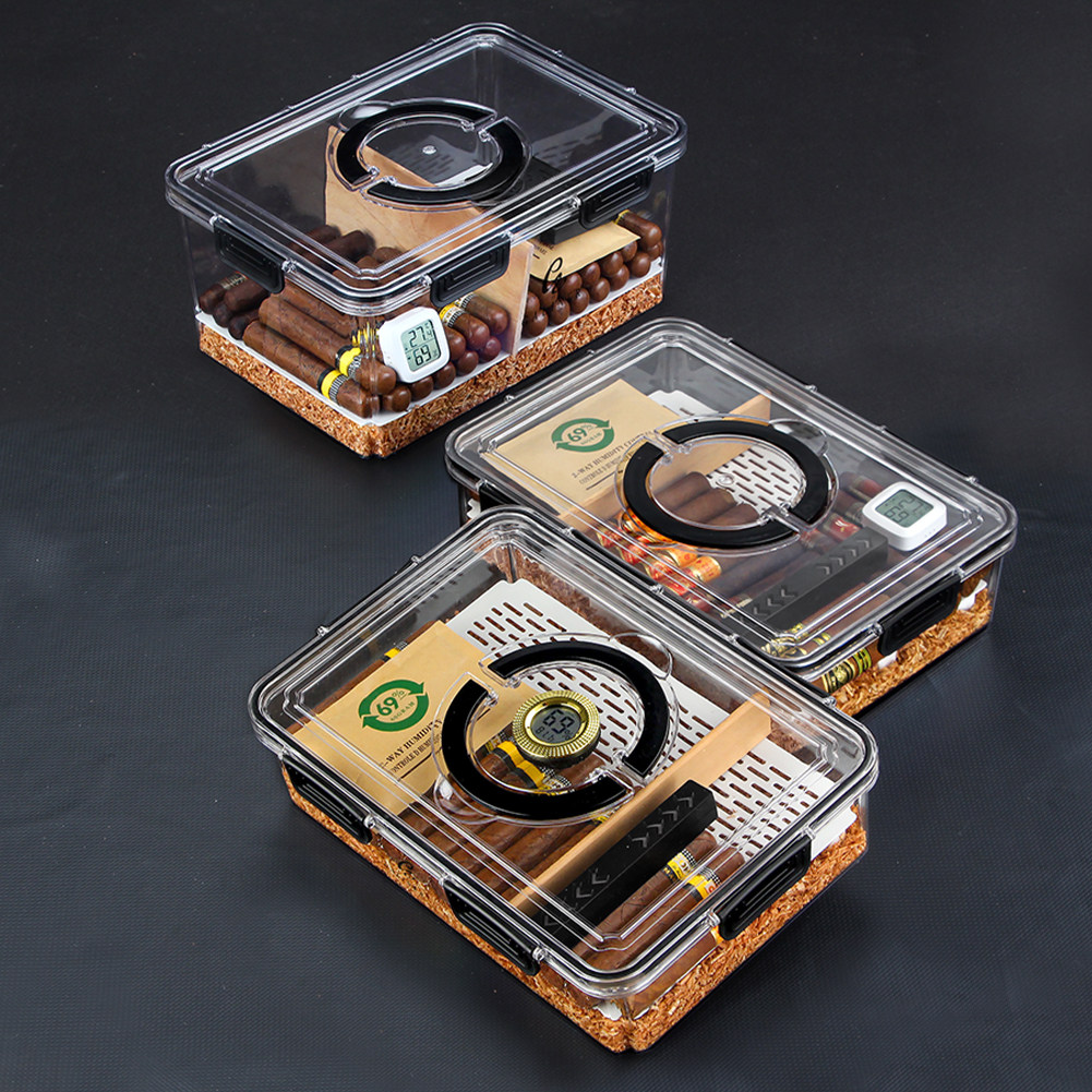 葉巻保管箱、杉材チップ熟成箱、ミニ加湿器、加湿器ツールキット、ロック＆ロック葉巻箱