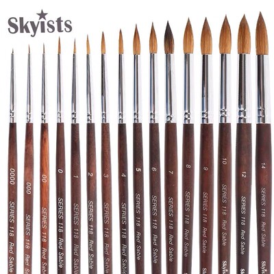 Skyists новая концепция 118 смешанная норковая шерсть крючок ручка 0000 гуашь акварельная кисть животное кисть красная норковая шерсть волчья шерсть новичок нейл-арт мазок контурная ручка ручка для лица модельная ручка