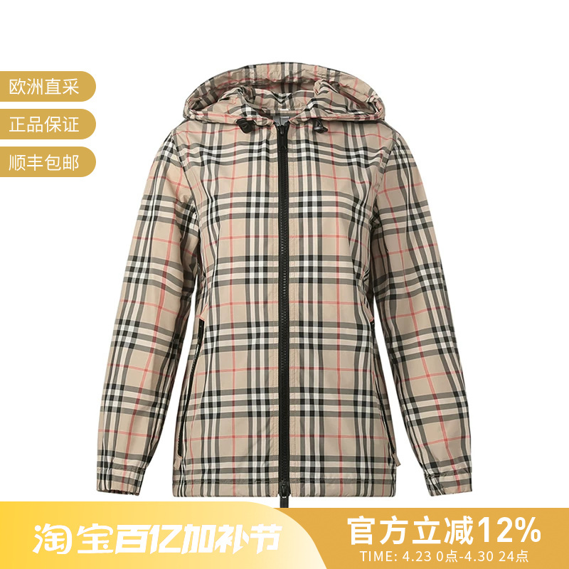 Burberry Women's Vintage Plaid Hooded Jacket 8059490