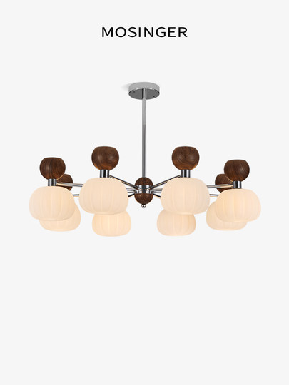 侘寂风客厅吊灯中古温馨护眼极简南瓜大厅主灯民宿复古餐厅卧室灯