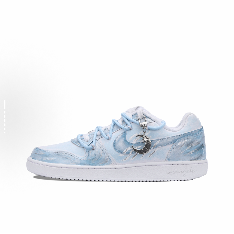 Customized Sneakers Nike Court Borough Ebernon Low-Top Sneakers with Water Ripple Pattern for Men