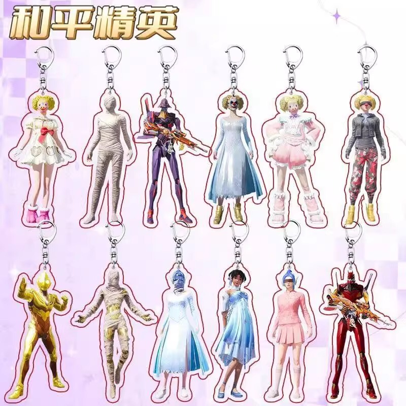 Popular Peace Elite Merchandise Acrylic Keychain Zhao Ling'Er 101 Creative High-Value Character Backpack Pendant