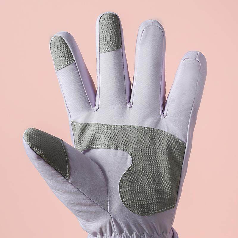 Women's Winter Ski Gloves with Fleece Lining, Thickened for Warmth, Cotton, Cold-Proof, Windproof, Waterproof, Touchscreen Compatible, Motorcycle Riding Gloves for Men