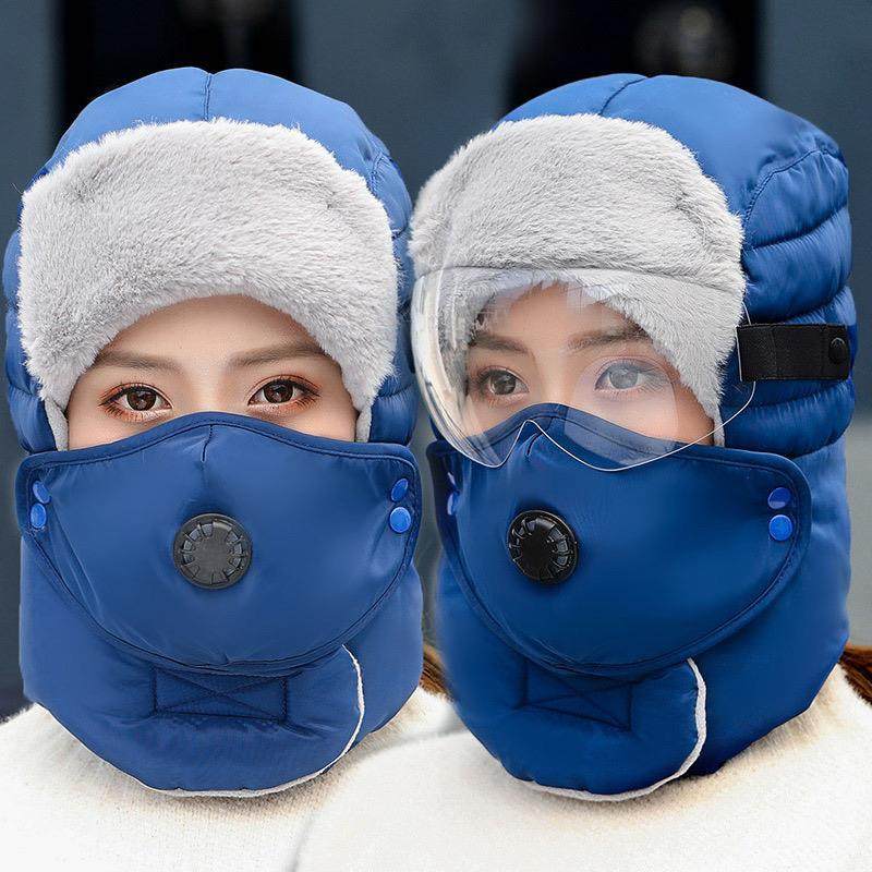 Winter Lei Feng Hat for Men and Women Riding Electric Bikes, Fleece-Lined Face Mask, Thickened for Winter, Cold-Proof, Warm, Ear-Protecting, Hooded Cotton Hat