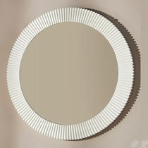 French cream style mirror wall-mounted bathroom bathroom cosmetic mirror home round wall-mounted entrance fireplace decorative mirror