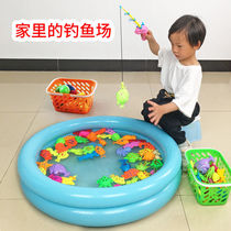 Children Fishing Toy Pool Suit Family Square Play Water Magnetic Fishing Rod Boy Girl Parenting Interactive Game