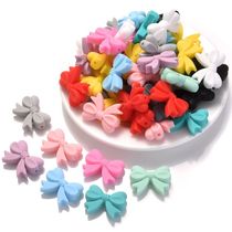 10Pcs Silicone Beads DIY Baby Teething Bow Tie Beaded Pacifi