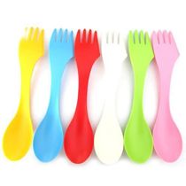 6Pcs Set 3 In 1 Children Utensil Plastic Spork Combo Travel