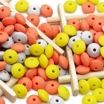 Cute-Idea 20pcs Silicone Lentil Abacus Beads 12mm Baby Roden
