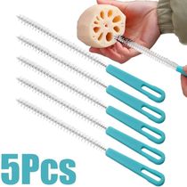 5Pcs Nylon Bottle Cleaning Brush Baby Stainless Steel Long H