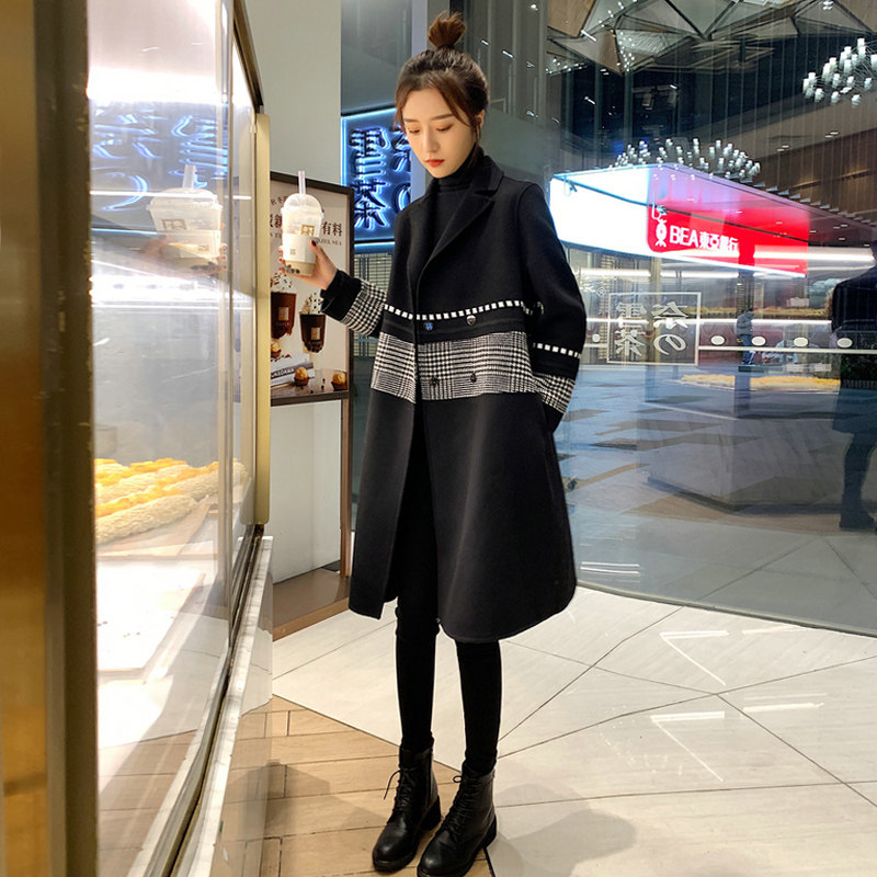 Maternity wear spring woolen coat 2023 spring and autumn new style large size cover belly outside wear late pregnancy loose coat