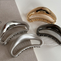 Textured frosted alloy hollow crescent clip large hair shark clip metal style hair clip new hair accessories