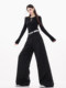 Abwear St. Luoyue Night-Original Black Woolen Sequin Suit Pants Women's 2024 Autumn and Winter Wide Leg Straight-Leg Pants