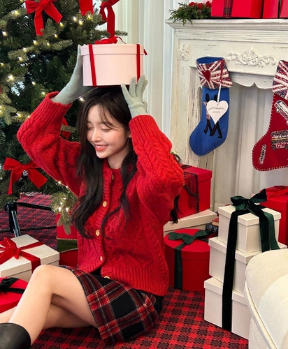 Корейская подлинная grove1111403 Шерстяная шишка Турбал, покрытая шляпой/жилетом/вязаным кардиганом, набор кардиганов