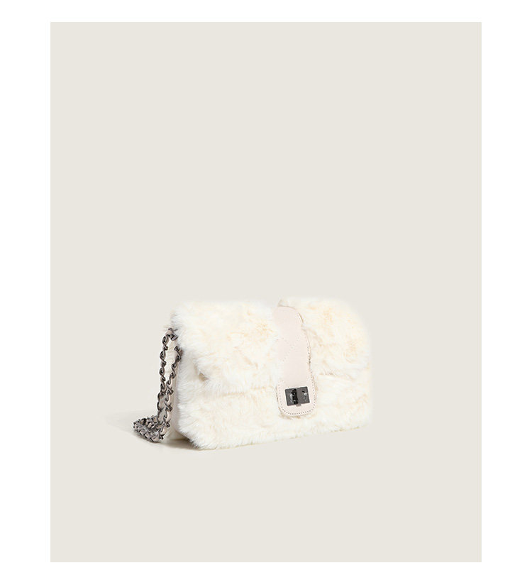 Borsa a tracolla donna in peluche con catena, pochette elegante_voghion.com