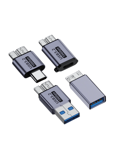 Micro B Adapter Usb3.2 Typec Female to Micro Converter Mobile Hard Drive Suitable for Huawei Apple iPhone 15 Mobile Phones and Laptops 10Gbps High-Speed Data Transfer
