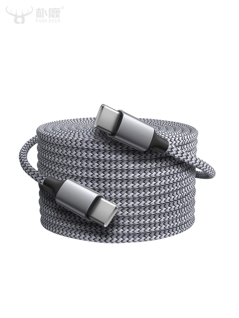 Double-Ended Type-C Extended 3/5/ 8m Braided Data Cable Fast Charging C to C Car Charger Type-C Dual-Ended Compatible with Huawei Apple 16 iPhone 15 iPad Air 4 Laptop Bidirectional