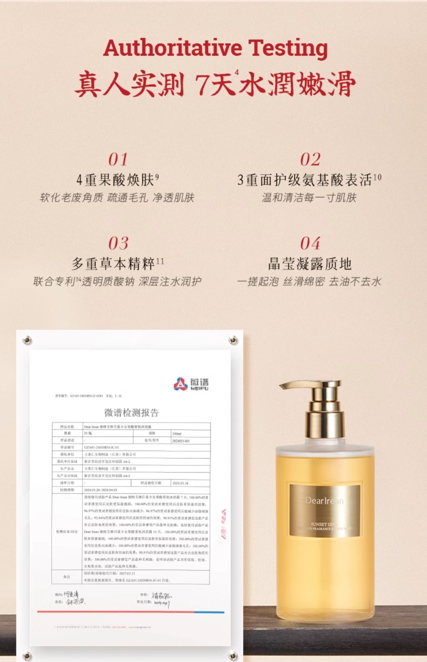 【中国直邮】  独特艾琳 沐浴露 乳持久留香成人通用淋浴露清洁不假滑男女士 我的少年  350ml