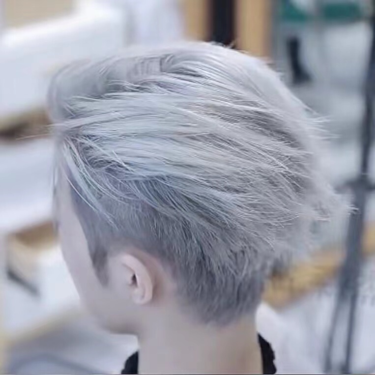 Pencil Gray Men's Granny Gray 2022 Trendy Silver-White Gray Hair Dye That Makes Skin Look Fairer, Blue-Gray White Plant-Based Hair Dye for Self-Application