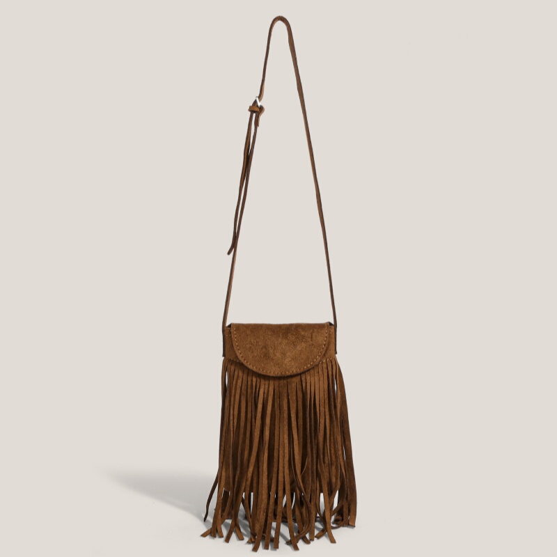 Wasteland Cowboy Style Crossbody Small Bag for Women 2025 New Trendy Maillard Brown Bohemian Retro Tassel Bag Wasteland Cowboy Style Crossbody Small Bag for Women 2025 New Trendy Maillard Brown Bohemian Retro Tassel Bag