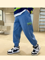 Boy jeans 2022 Spring Child Pants Boy Boys Pants in the Big Boy Spring and Autumn Fall Pants tide