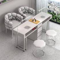 Xinjiang Tibetan Cream Style Manicure Table and Chair Set Special Price Economical Single or Double Person Light Luxury Multi-Function Internet Celebrity