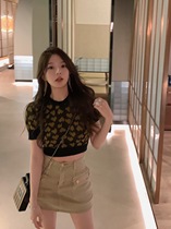 Soft glutinous horse fur spring style knitted sweatshirt woman new sweaters trendy cute bubble sleeves with slim fit and short blouses